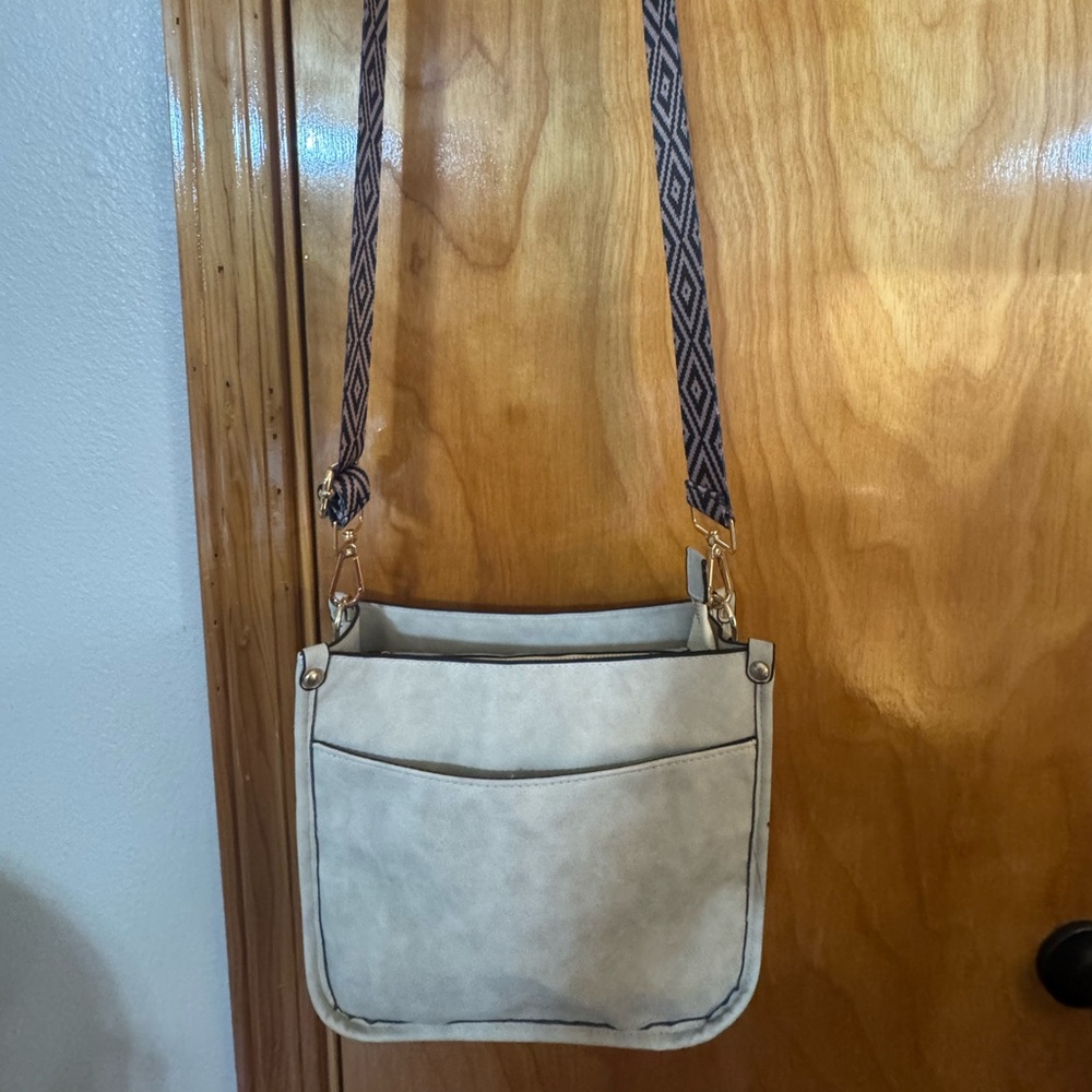 Grayish/Tan shoulder crossbody bag